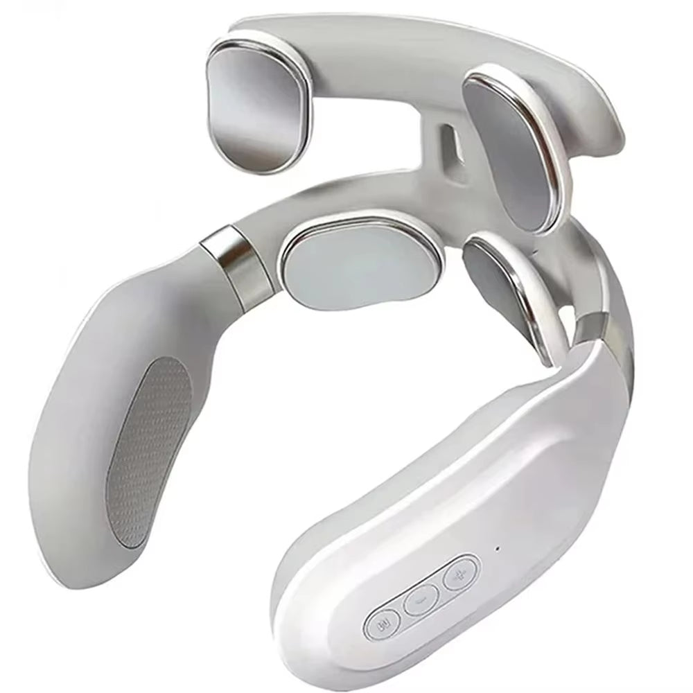 Heated Neck & Spine Massager – 4D Head Relief with Vibration, Heat & Breathing Light