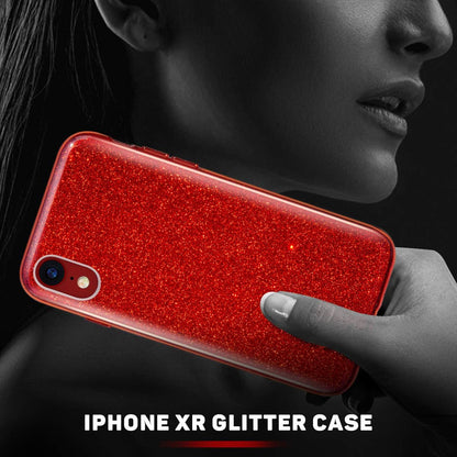 Iphone XR Case,Bling Sparkle Cute Girls Women Protective Case for Iphone XR 6.1"(Red)